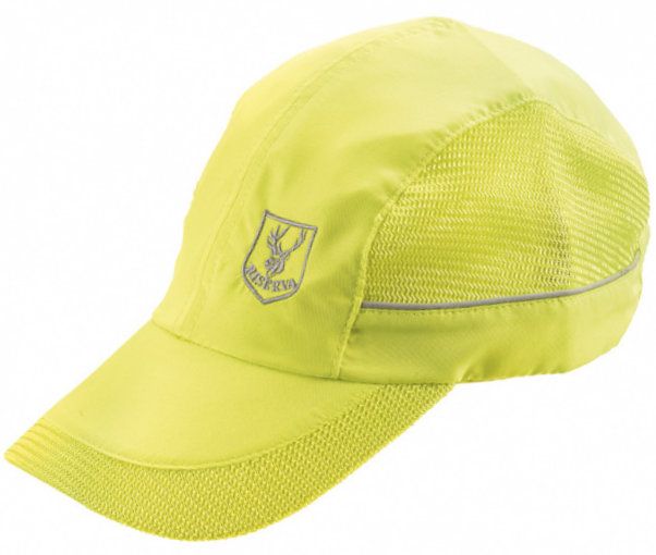 riserva cappellino giallo fluo alta visibilità con laccio regolabile