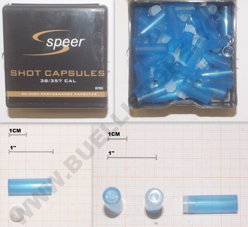 SPEER BULLET - SHOT CAPSULE - CONTENITORI IN PLASTICA PER TRASEA PER CAL. 38 SPL/357 - 50 PZ