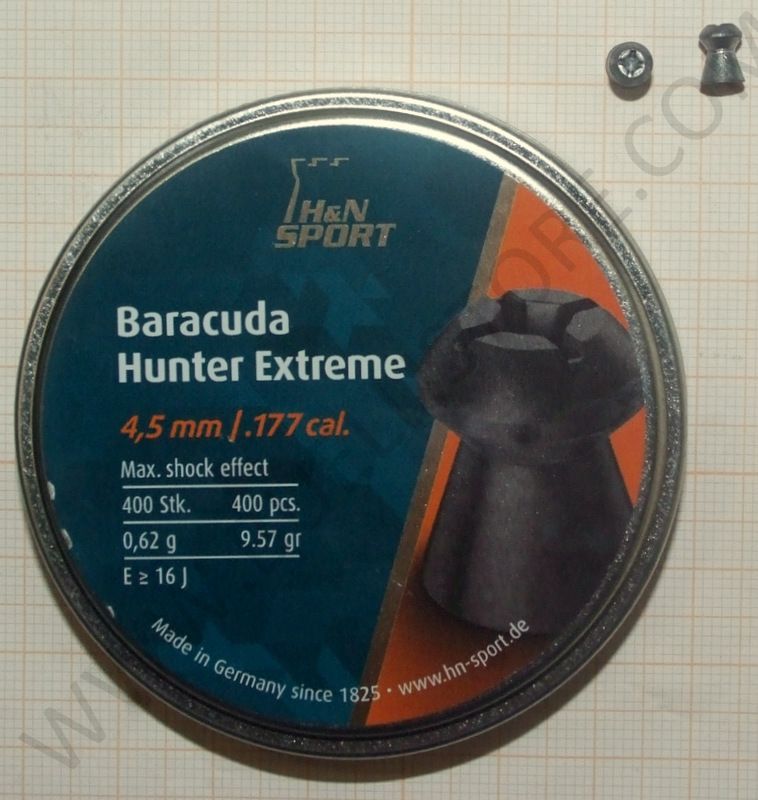PIOMBINI H&N BARACUDA HUNTER EXTREME cal. 4,5 (.177) 0.62g - 400pz.