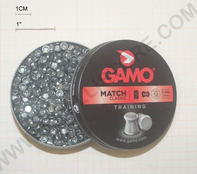 PIOMBINI GAMO MATCH DIABOLO CLASSIC TRAINING  cal. 4,5 (.177) 0.49g - 500pz.