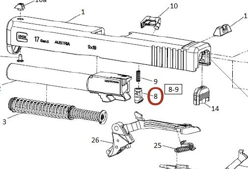 GLOCK RICAMBIO SICURA PERCUSSORE GENERAZIONE 5 