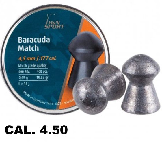 PIOMBINI H&N CALIBRATI BARACUDA MATCH cal. 4,5 (.177) 0.69g - 400pz.