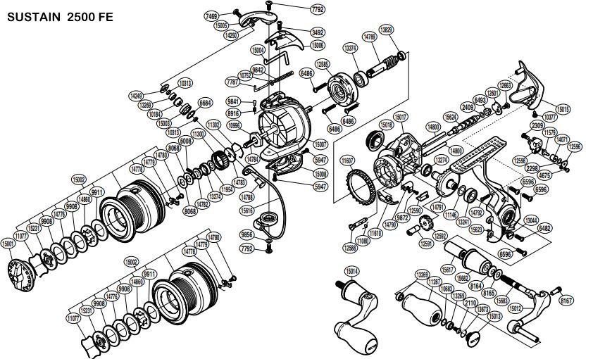 SHIMANO RICAMBI PER MULINELLO SUSTAIN - DISPONIBILI PER VARIE MISURE E SERIE 