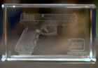 GLOCK "PERFECTION" FERMACARTE TRASPARENTE AL LASER CON INCISIONE 3D