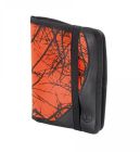 RISERVA - PORTA LICENZA ARANCIO FLUO CON DETTAGLI IN PELLE NERA