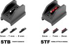LPA SIGHT - STB / STF - SUPPORTO MIRINO PER SLITTE WEAVER E 3 MIRINI CON ALTEZZA: 6mm - 7mm - 8mm