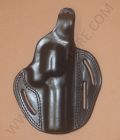 FONDINA AMBIDESTRA IN CUOIO NERA PER REVOLVER CON CANNA DA 3'' E 4'' 