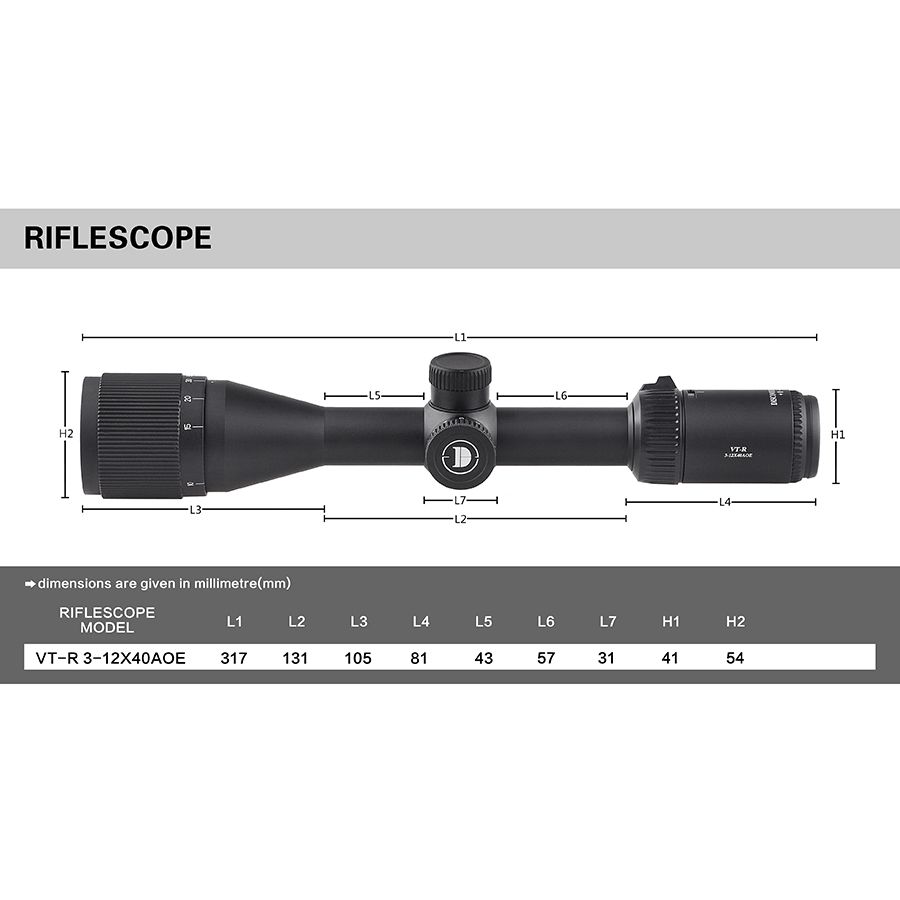 DISCOVERY OPTICS VT-R 3 12x40 AOE SFP 1