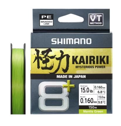 FILO TRECCIATO SHIMANO KAIRIKI 8+ - VERDE-150MT - 0.160 MM