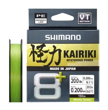 FILO TRECCIATO SHIMANO KAIRIKI 8+ - VERDE-150MT - 0.200 MM