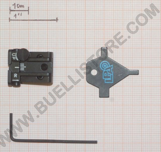 LPA TACCA DI MIRA IN METALLO CON REGOLAZIONI MICROMETRICHE PER GLOCK 17>23 25 32 34 35 WHITE OUTLINE -TPU32GL-18