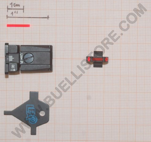 LPA TACCA DI MIRA IN ACCIAIO REGOLABILE E MIRINO IN FIBRA OTTICA PER BERETTA 92A1-98A1-8000 COUGAR