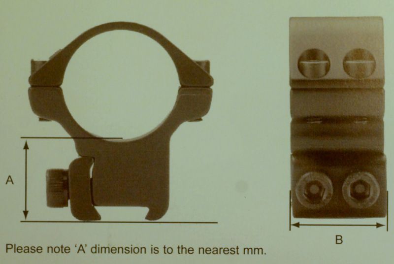 SPORTMATCH ANELLI PER OTTICHE CON TUBO DA 30mm ALTO PER SLITTE DA 11mm
