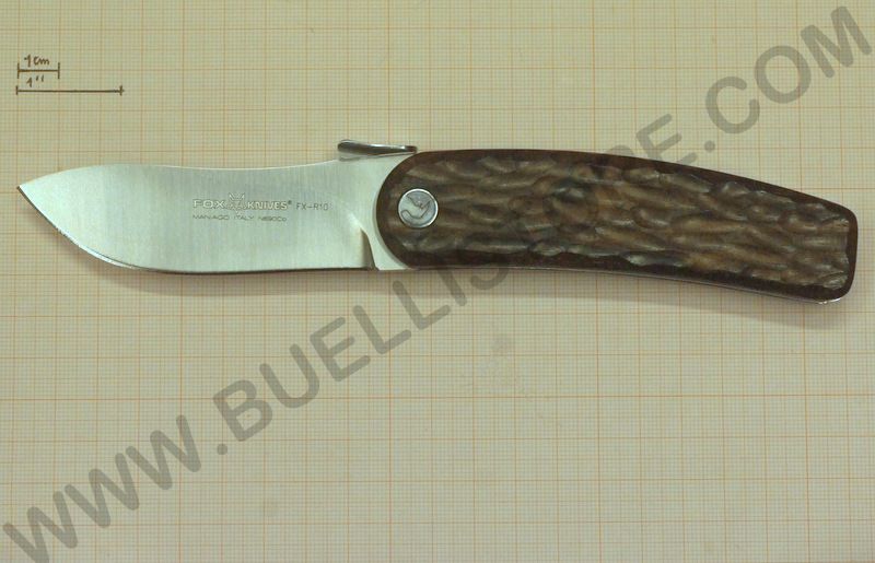 FOX COLTELLO CHIUDIBILE RHINO LAMA DROP POINT LEGNO ZIRCOTE