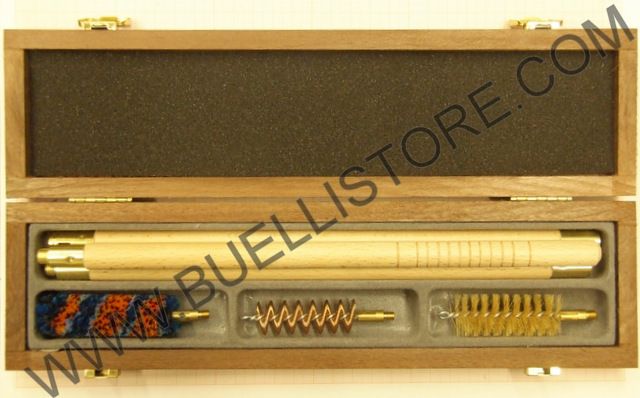 KIT PULIZIA CON SCOVOLI E ASTA IN LEGNO IN COFANETTO IN LEGNO PER CALIBRO 20