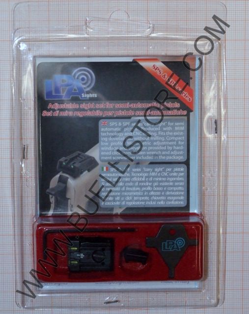 LPA TACCA DI MIRA E MIRINO IN FIBRA OTTICA REGOLABILI PER CZ SP01 SHADOW E SHADOW 2 