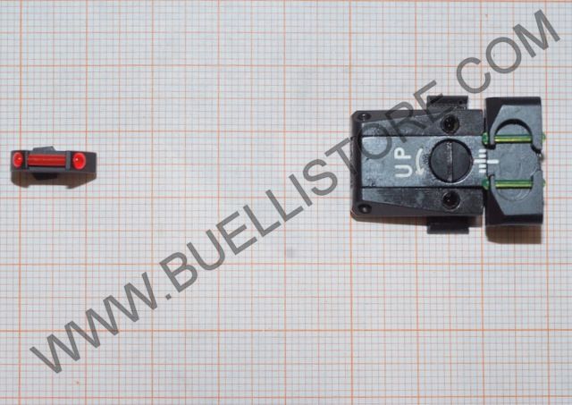 LPA TACCA DI MIRA REGOLABILE E MIRINO IN FIBRA OTTICA PER MODELLI GLOCK