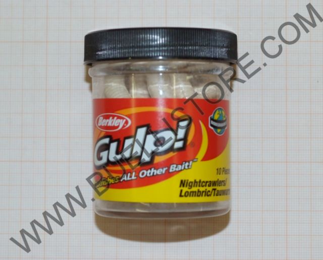 BERKLEY GULP NIGHTCRAWLERS MILKY WHITE 6''
