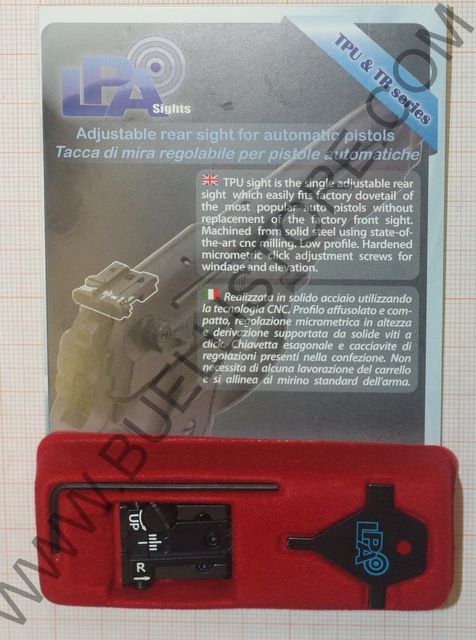 LPA TACCA DI MIRA IN METALLO CON REGOLAZIONI MICROMETRICHE PER GLOCK 17>23 25 32 34 35 TARGET