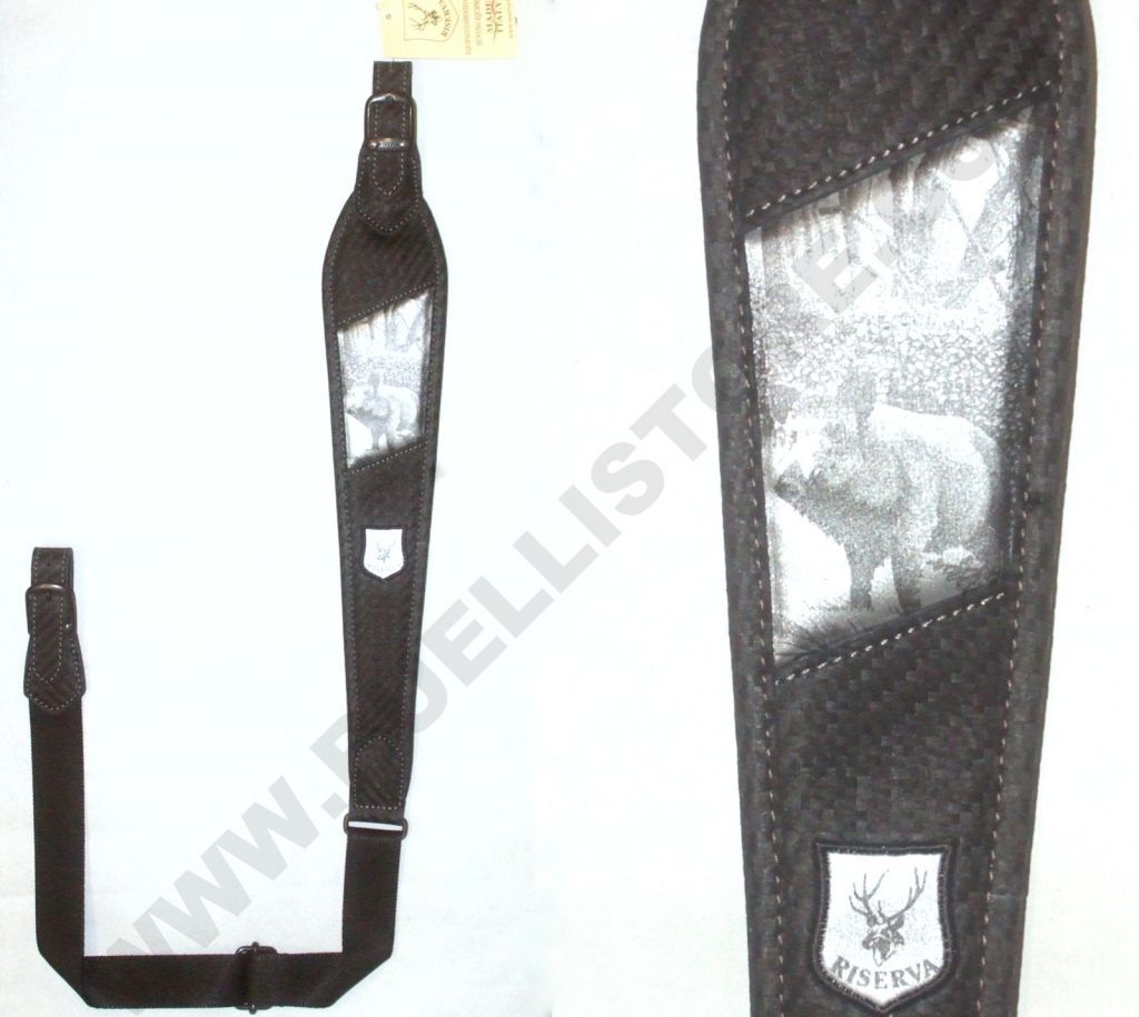 RISERVA - TRACOLLA IN PELLE EFFETTO CARBONIO - CINGHIALE