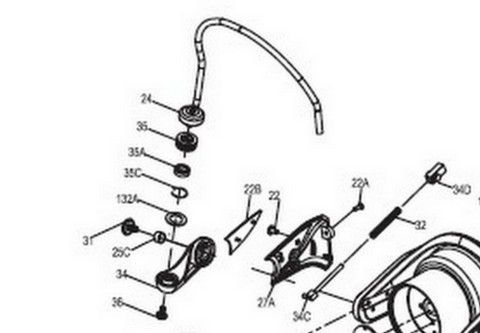 ESPLOSO N° 132- 1483173-LINE ROLLER  COLLAR- CUSCINETTO GUIDAFILO-PENN CFTII5000