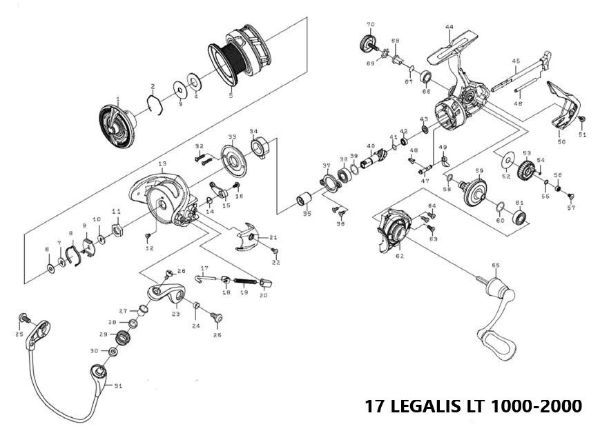RICAMBI MULINELLI DAIWA 17 LEGALIS LT