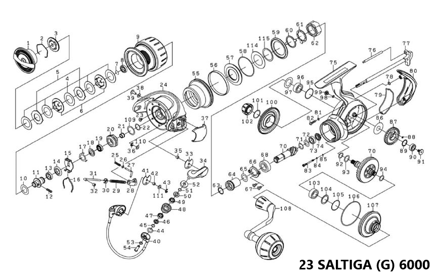 RICAMBI MULINELLI DAIWA 23 SALTIGA (G)