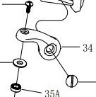 ESPLOSO N° 34 - 1540273 - BAIL ARM - SUPPORTO ARCHETTO - PENN BTLIII3000DX / BTLIII4000DX