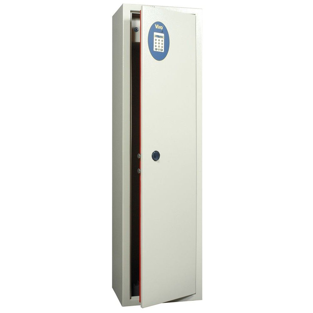 ARMADIO BLINDATO PORTAFUCILI 10 POSTI ARMI FINITURA GRIGIO CHIARO SERRATURA ELETTRONICA 4440-T10