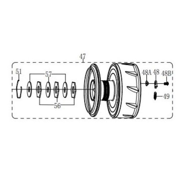 PENN BOBINA AGGIUNTIVA PER MULINELLO SPINFISHER VI 9500 N° ESPLOSO 47