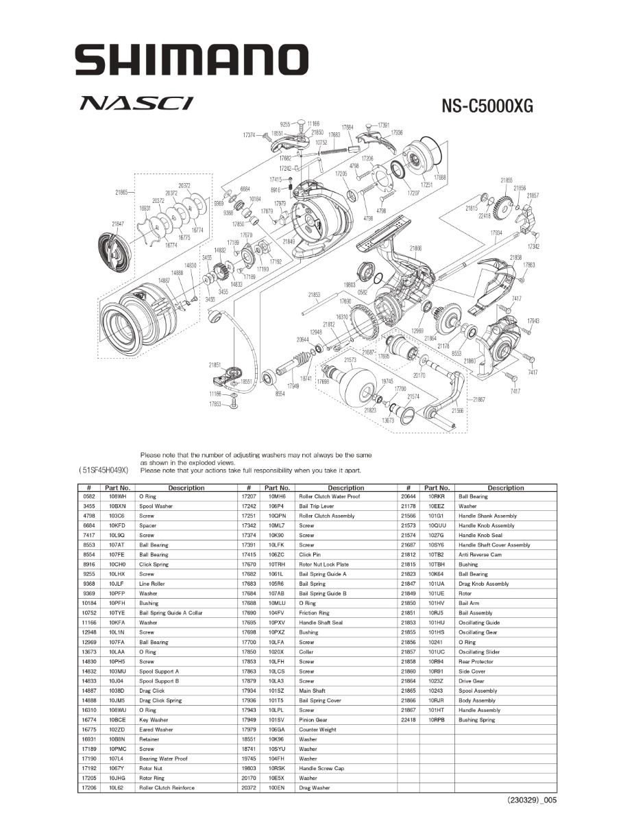 SHIMANO RICAMBI PER NASCI 5000