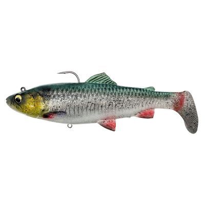 SAVAGE GEAR 4D TROUT RATTLE SHAD 120 GRAMMI 20.5 CM GREEN SILVER