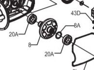 ESPLOSO N°20A - 1344681 - SEALED BALL BEARING - CUSCINETTO SIGILLATO - PENN SSV7500 / SSV8500 / SSV9500 / SSV10500