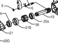 ESPLOSO N°98 - 1277190 - CLUTCH / SLEEVE ASSEMBLY - CUSCINETTO ALBERINO ANTIRITORNO - PENN SSV7500 / SSV8500 / SSV9500 / SSV10500