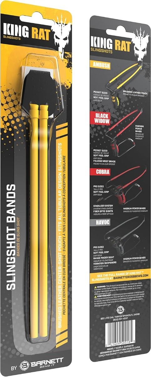 BARNETT King Rat Slingshots, cinturino di ricambio elastico standard in gomma 