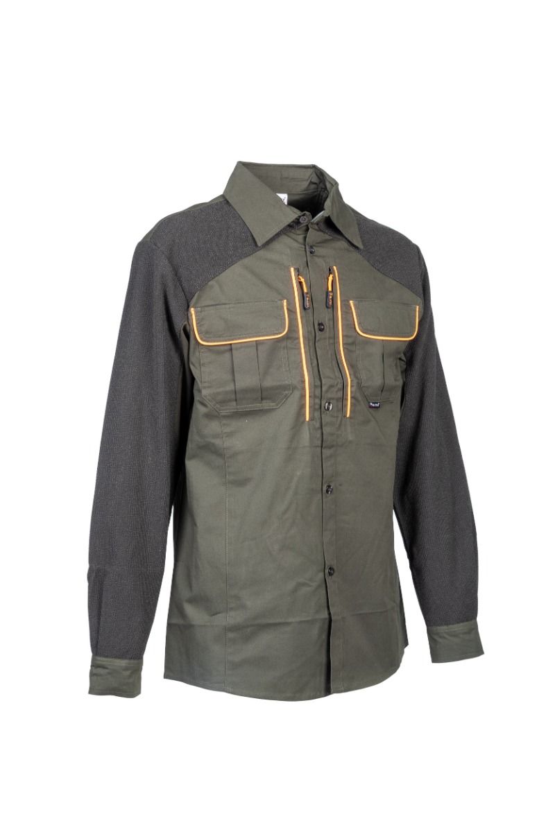 CAMICIA ELASTICIZZATA BLATEX CON PROFILO ARANCIO - 860.1