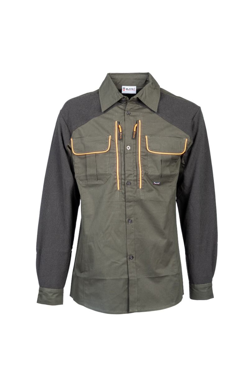 CAMICIA ELASTICIZZATA BLATEX CON PROFILO ARANCIO - 860.1