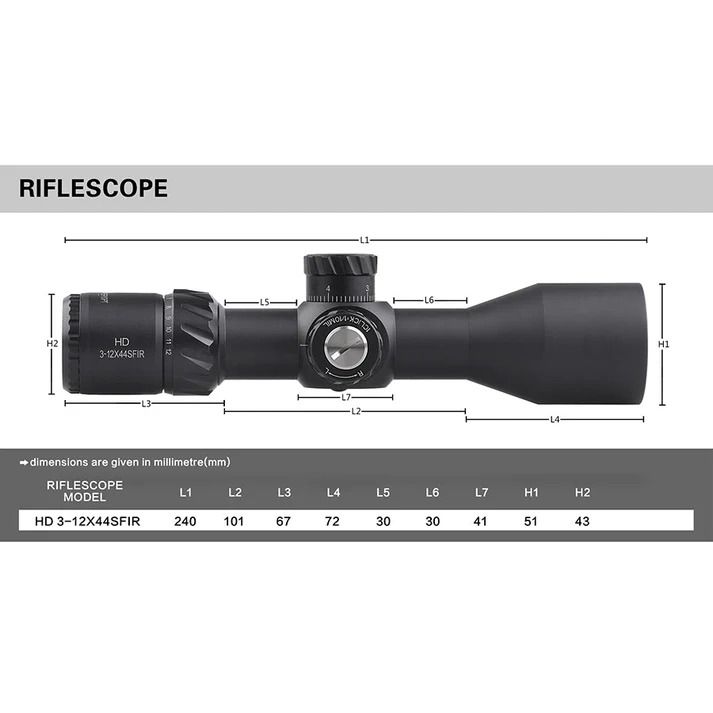 DISCOVERY OPTICS CANNOCCHIALE HD 3 - 12X44 SF IR FFP