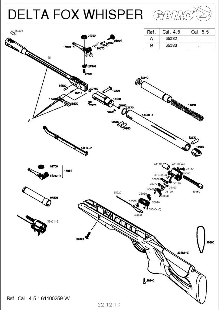 GAMO GRUPPO SCATTO PER MODELLI ATS 35001Z