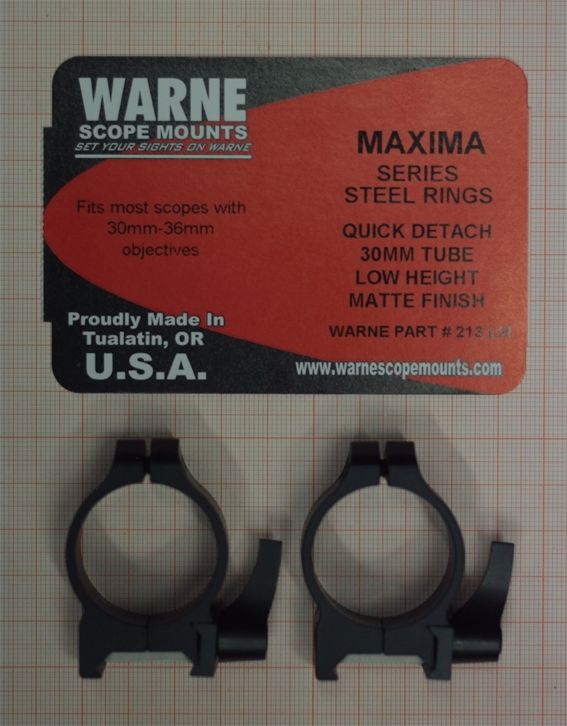 WARNE MAXIMA ATTACCO RAPIDO PROFILO BASSO - PER TUBO DA 30 mm - PER SLITTE WEAVER
