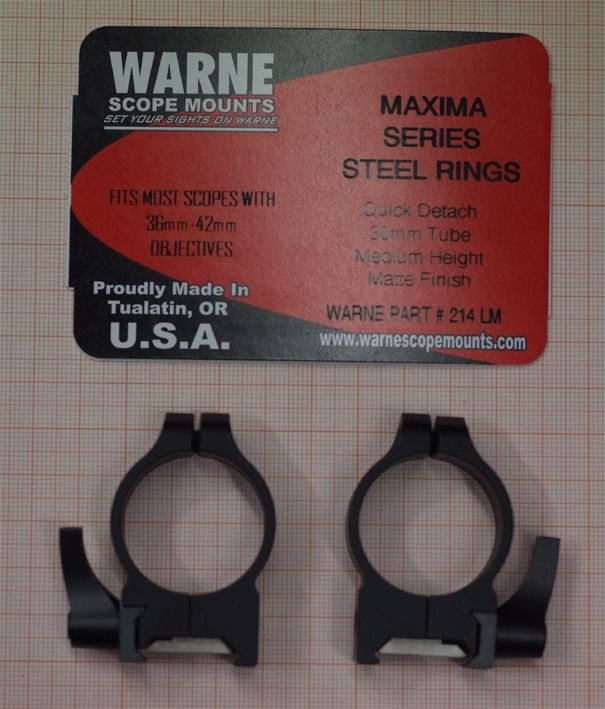 WARNE MAXIMA ATTACCO RAPIDO PROFILO MEDIO - PER TUBO DA 30 mm - PER SLITTE WEAVER	