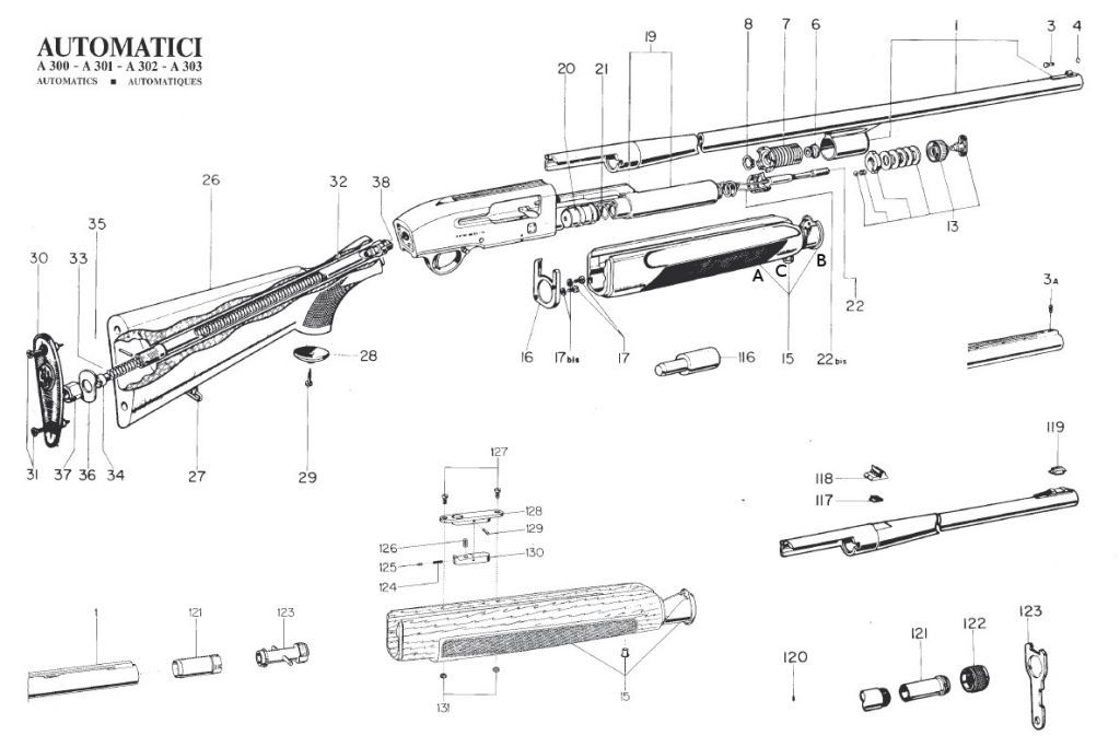 BERETTA CORPO LEVA COMANDO CARTUCCE C51870 PER MODELLI A 302 / 303 