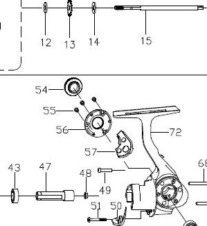 N° ESPLOSO 54 - 1488076 - DUST CAP - TAPPO MANOVELLA - ABU ELITE MAX 20