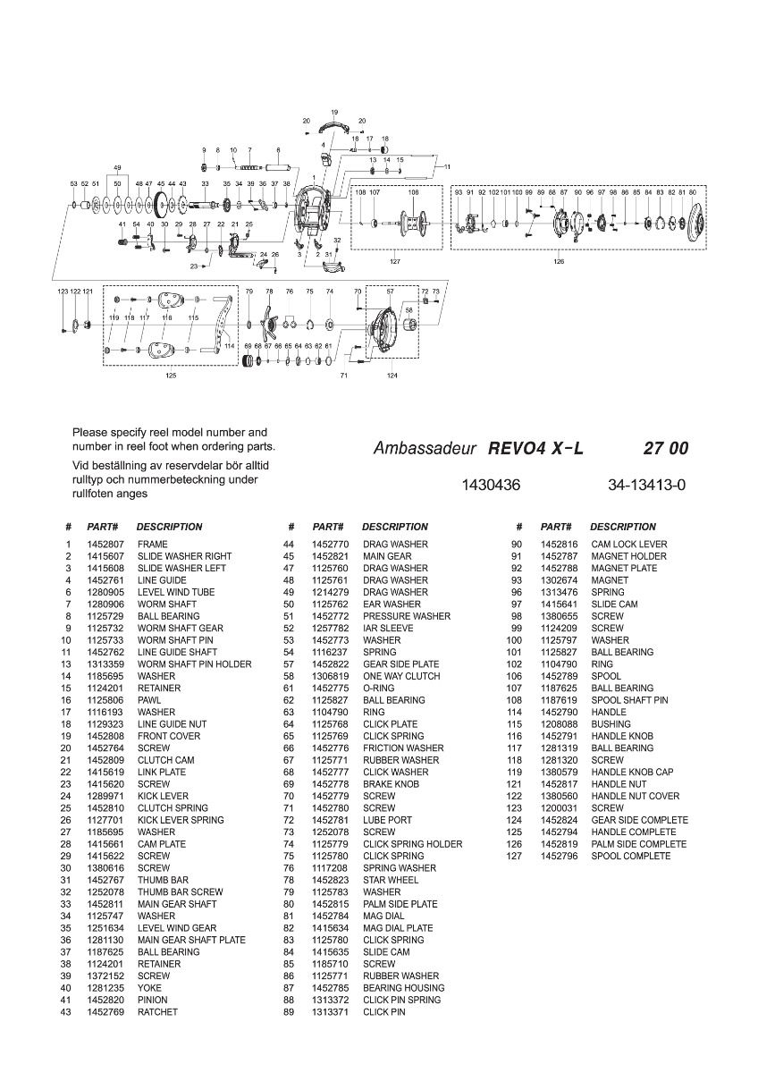 RICAMBI ABU GARCIA PER MULINELLI REVO4 X-L