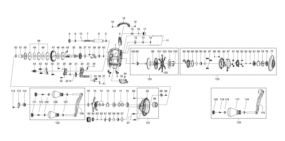 RICAMBI ORIGINALI ABU GARCIA PER MULINELLI REVO BEAST 41-HS-L