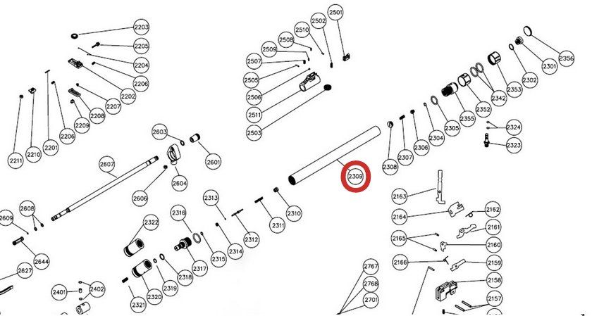 HATSAN n° ESPLOSO 2309 CILINDRO PER AT44