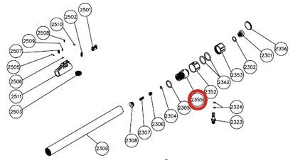 HATSAN n° ESPLOSO 2355 VALVOLA DI ASPIRAZIONE D' ARIA 