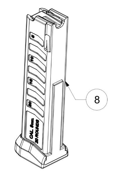 BERETTA CARICATORE DA 20 COLPI PER PMXs cal. 9 mm 
