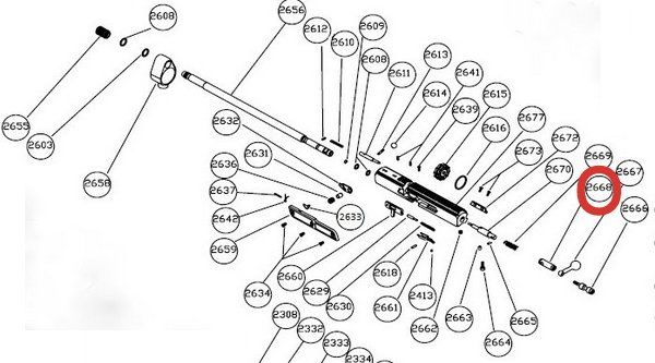 HATSAN n° ESPLOSO 2668 PERNO DI BLOCCAGGIO PER BT65