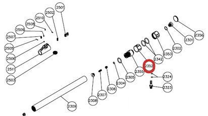 HATSAN n° ESPLOSO 2352 ANELLO DEL MANOMETRO 
